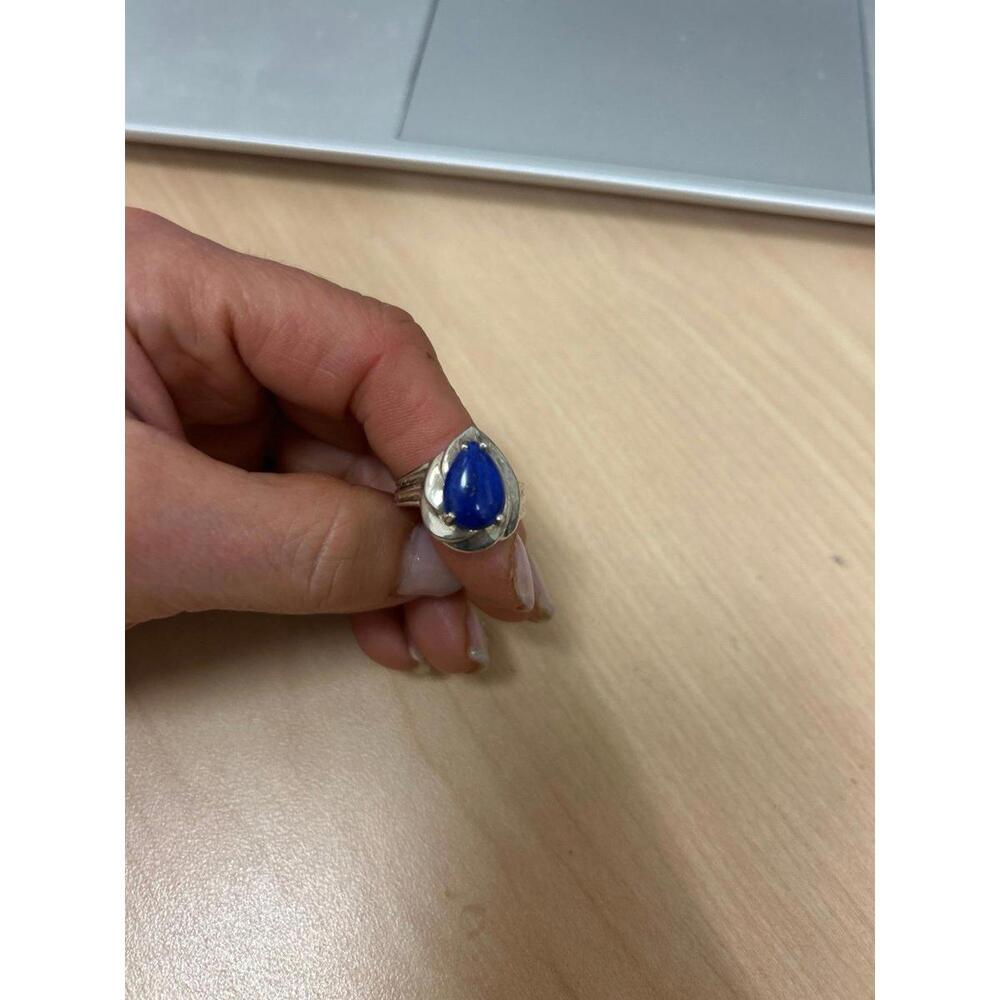 Sterling Silver Teardrop Lapis Ring